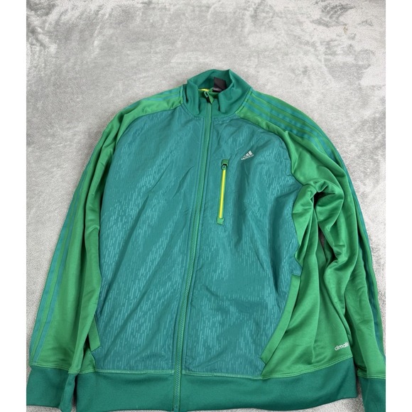 adidas Other - Adidas Climalite Satin Full Zip Track Jacket Men's Size Large Green